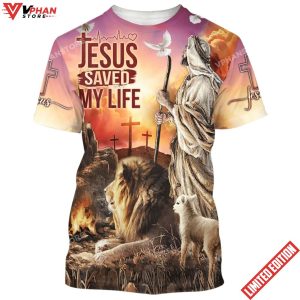 Jesus Saved My Life Jesus Lion And The Lamb 3d Shirt 1