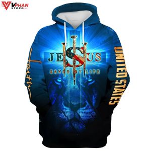 Jesus Saved My Life Lion Women Christian Hoodie 1