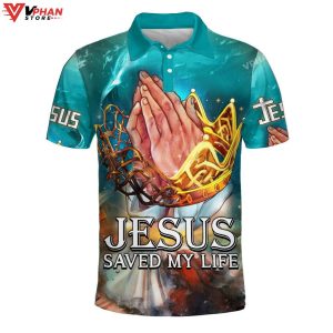 Jesus Saved My Life Religious Easter Gifts Christian Polo Shirt Shorts 1