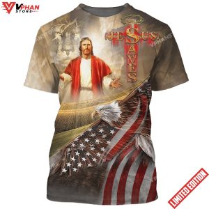 Jesus Saves American Eagle Pride Christian 3D All Over Printed Shirt 1