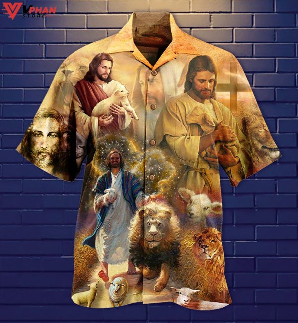 Jesus Saves Animals And Loves Animals Tropical Christian Hawaiian Shirt