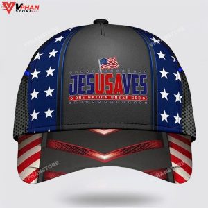 Jesus Saves One Nation Under God Classic Hat All Over Print 1