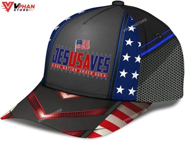 Jesus Saves One Nation Under God All Over Print Classic Hat