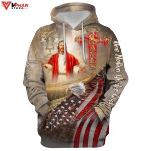 Jesus Saves One Nation Under God Men Women Christian Hoodie 1