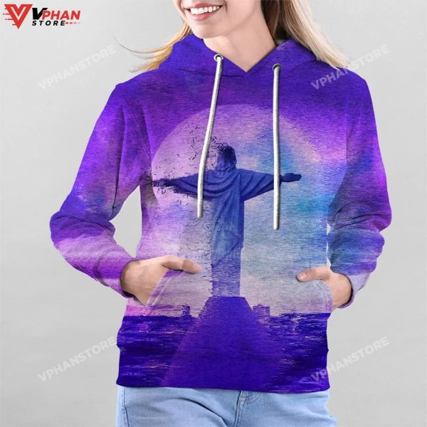 Jesus Statue Pattern 3d Hoodies For Women Men