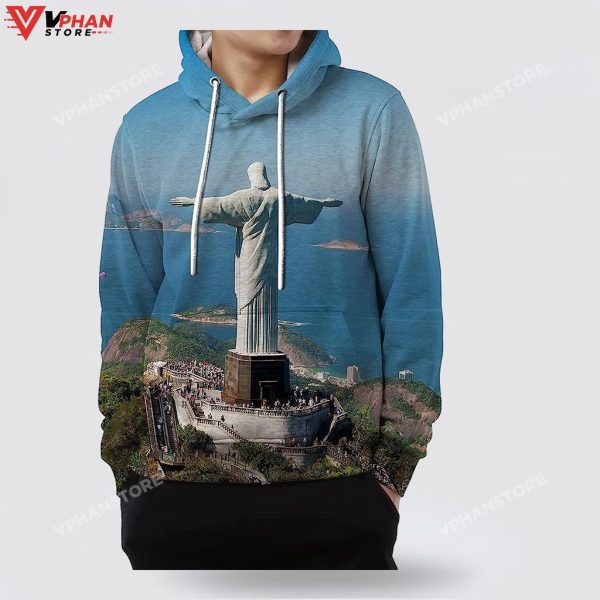 Jesus Statue Religious Easter Gifts Christian Hoodie