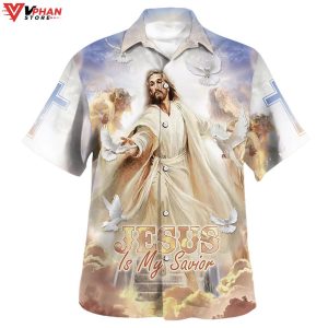 Jesus Stretched Out His Hand Tropical Outfit Christian Hawaiian Shirt 1