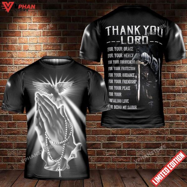 Jesus Thank You Lord 3d T Shirt Christian Shirt