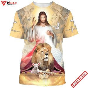 Jesus The Lion And The Lamb 3d Shirt 1