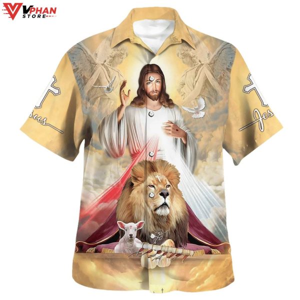 Jesus The Lion And The Lamb Hawaiian Summer Shirt