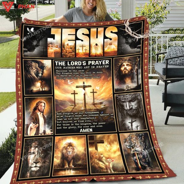 Jesus The Lords Prayer Religious Gift Ideas Bible Verse Blanket