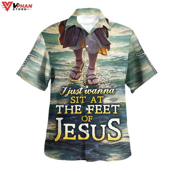 Jesus Walk On The Water The Feet Of Jesus Tropical Hawaiian Summer Shirt