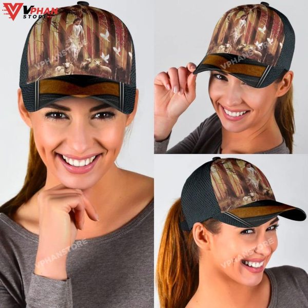 Jesus Walking In Forest With Lamb All Over Print Classic Hat