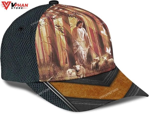 Jesus Walking In Forest With Lamb All Over Print Classic Hat