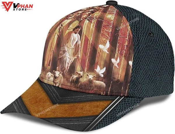 Jesus Walking In Forest With Lamb All Over Print Classic Hat