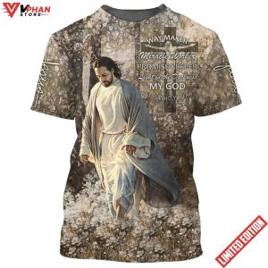 Jesus Walking In The Flower Field Shirt 1