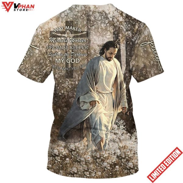 Jesus Walking In The Flower Field Shirt