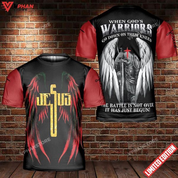 Jesus Warrior Angel Wings 3d T Shirt