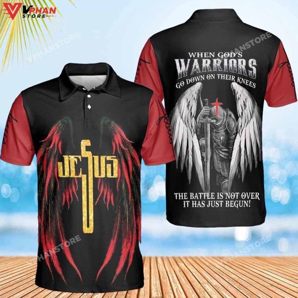 Jesus Warrior Angel Wings Easter Gifts Christian Polo Shirt & Shorts