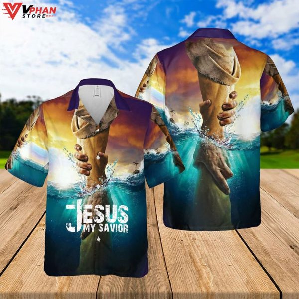 Jesus Water Take My Hand Jesus Is My Savior Tropical Outfit Hawaiian Shirt