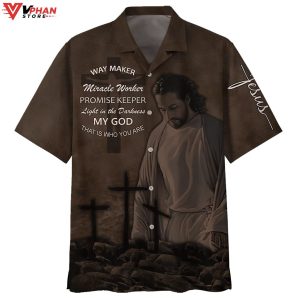 Jesus Way Maker Miracle Worker Promise Keeper Christian Hawaiian Shirt 1