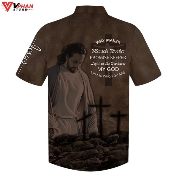 Jesus Way Maker Miracle Worker Promise Keeper Christian Hawaiian Shirt