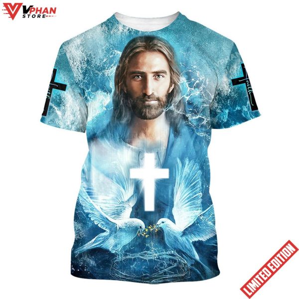 Jesus With Birds 3d All Over Print Shirt