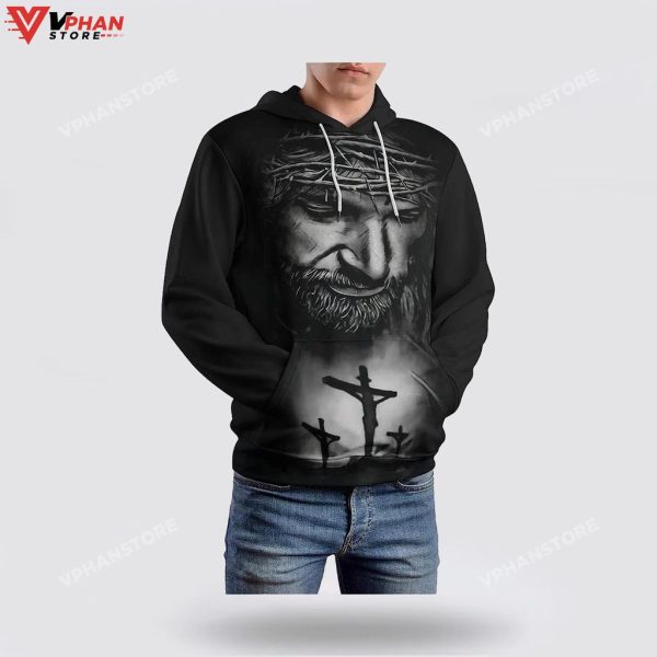 Jesus With Crown Of Thorns Christian Gift Ideas Hoodie