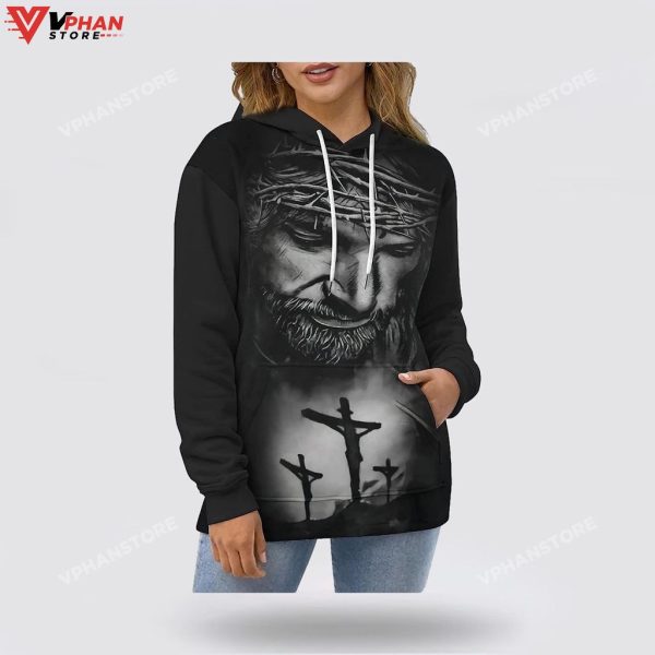 Jesus With Crown Of Thorns Christian Gift Ideas Hoodie