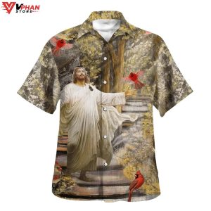 Jesus With His Arms Open Hummingbird Christian Gift Hawaiian Shirt 1