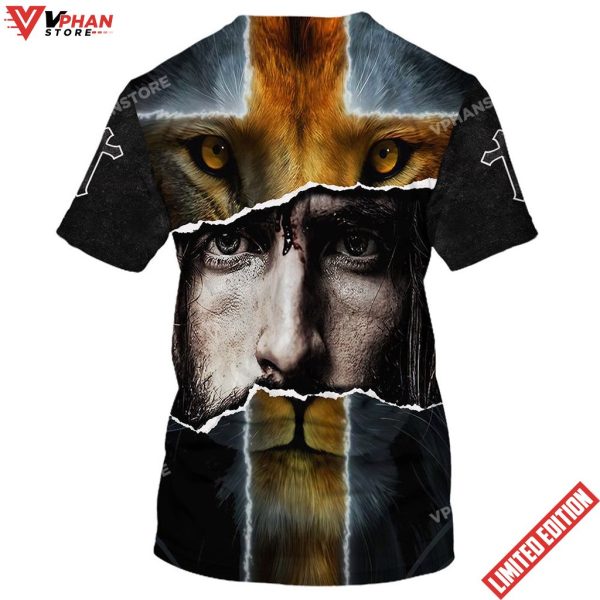 Jesus With Lion 3d All Over Print Shirt