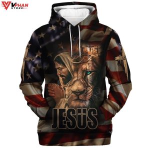 Jesus and Lion 3D Hoodies Jesus Religious Easter Gifts Hoodie 1