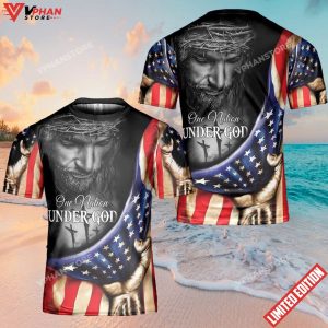 Jesuss One Nation Under God 3d T Shirts 1