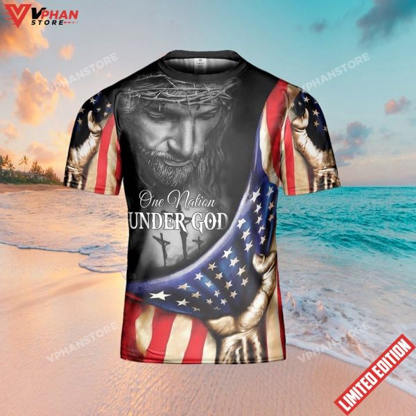 Jesuss One Nation Under God 3d T Shirts