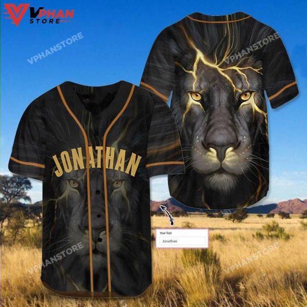 Jonathan Black Lion King Lion Religious Easter Gifts Christian Baseball Jersey