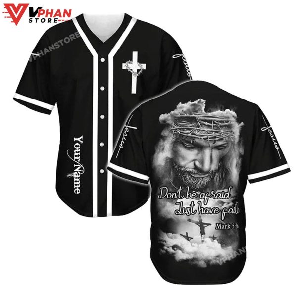 Just Have Faith Cross God Religious Easter Gifts Christian Baseball Jersey