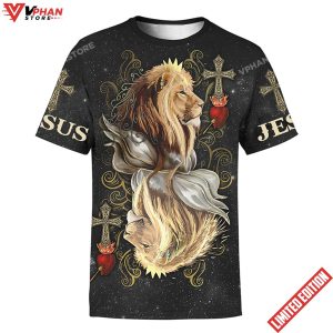 King Of Hearts Lion Jesus Lion 3d Unisex Shirt 1