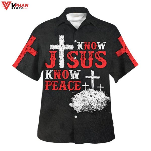 Know Jesus Know Peace Christian Gift Ideas Hawaiian Summer Shirt