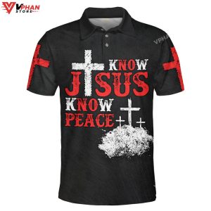 Know Jesus Know Peace Easter Gifts Christian Polo Shirt Shorts 1