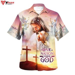 Lamb Of God Jesus Christ One Nation Under God Hawaiian Shirt 1