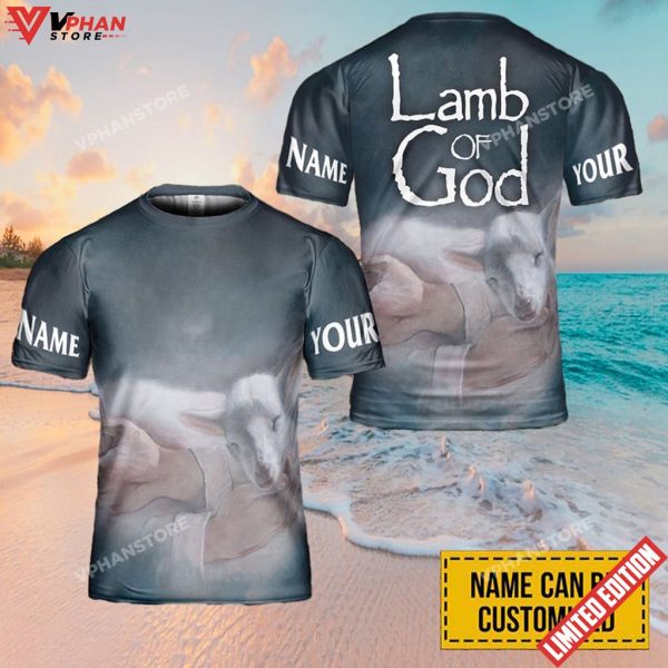 Lamb Of God Jesus Custom Name 3D Printed T Shirt