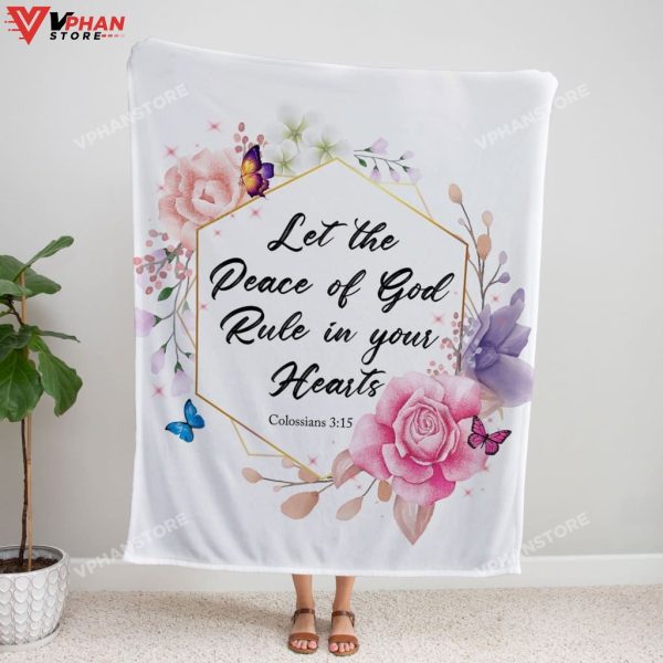 Let The Peace Of God Rule In Your Hearts Gift Ideas For Christians Jesus Blanket