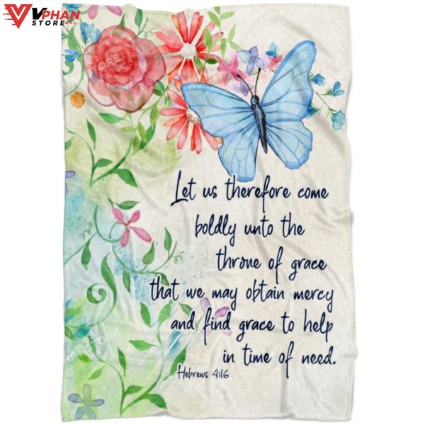 Let Us Therefore Come Boldly Religious Gift Ideas Bible Verse Blanket