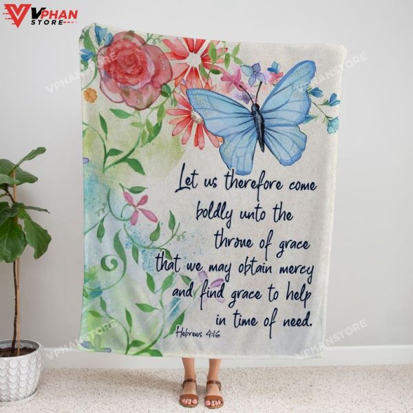 Let Us Therefore Come Boldly Religious Gift Ideas Bible Verse Blanket