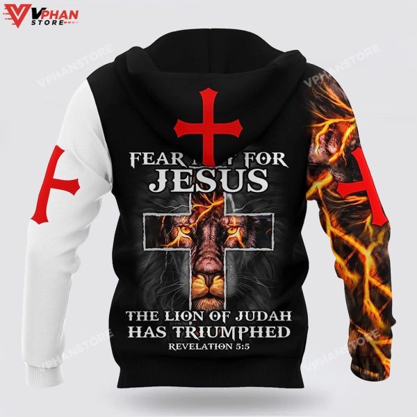 Lightning Lion And Jesus Cross Religious Easter Gifts Hoodie