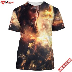 Lion And Jesus Picture 3d All Over Print Shirt 1