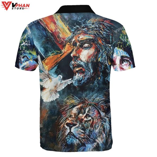 Lion And Jesus Picture Religious Easter Gifts Christian Polo Shirt & Shorts