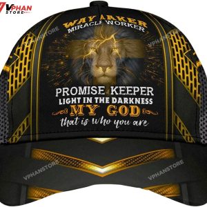 Lion Cross Way Maker Miracle Worker Promise Keeper Baseball Cap 1