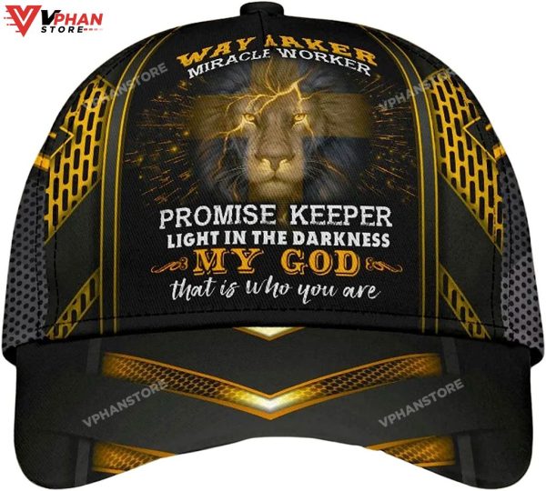 Lion Cross Way Maker Miracle Worker Promise Keeper Baseball Cap