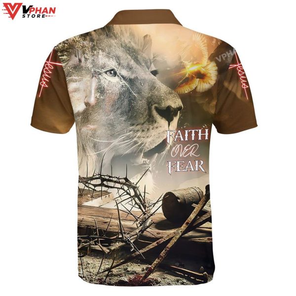 Lion Faith Over Fear Christian Polo Shirt & Shorts